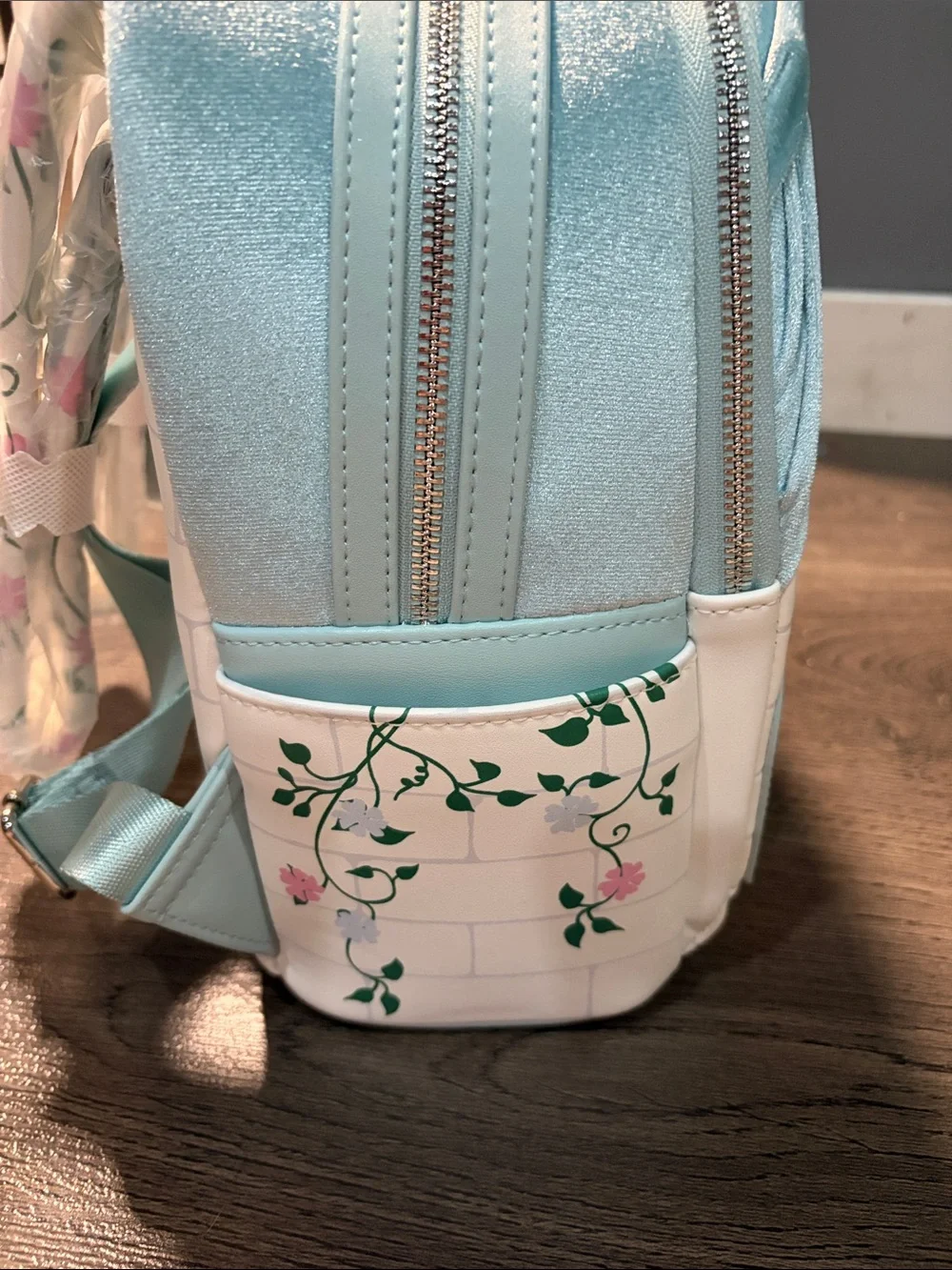 Loungefly Cinderella Light Blue Stained Glass Mini Backpack & Wallet Set